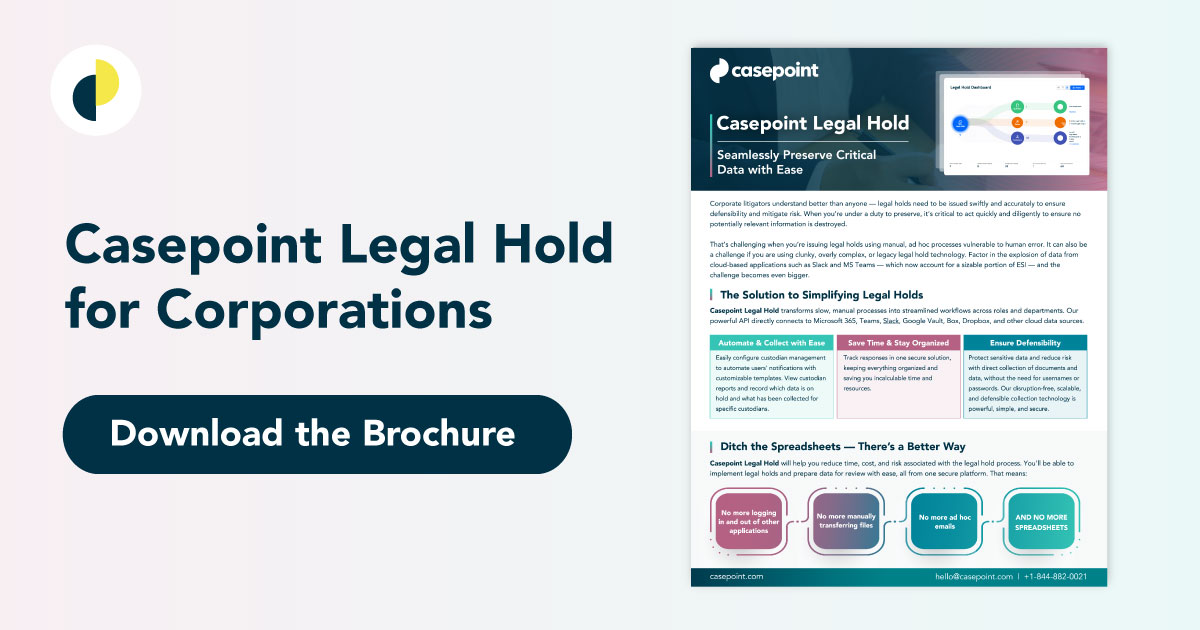Casepoint’s Legal Hold Software For Corporations