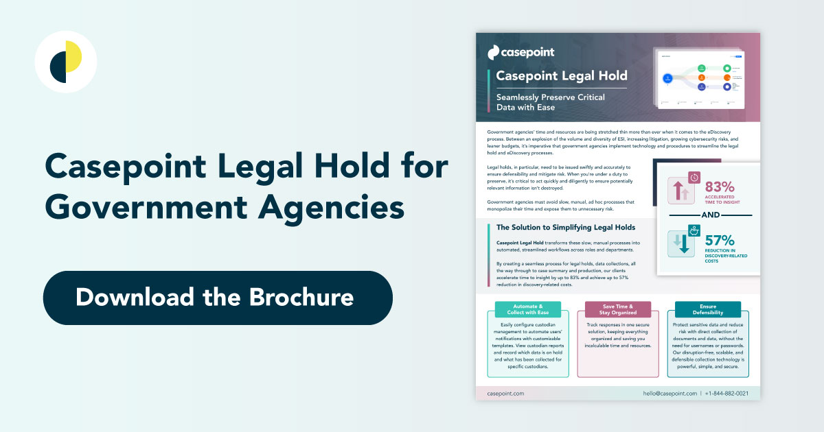 Casepoint’s Legal Hold Solution for Government