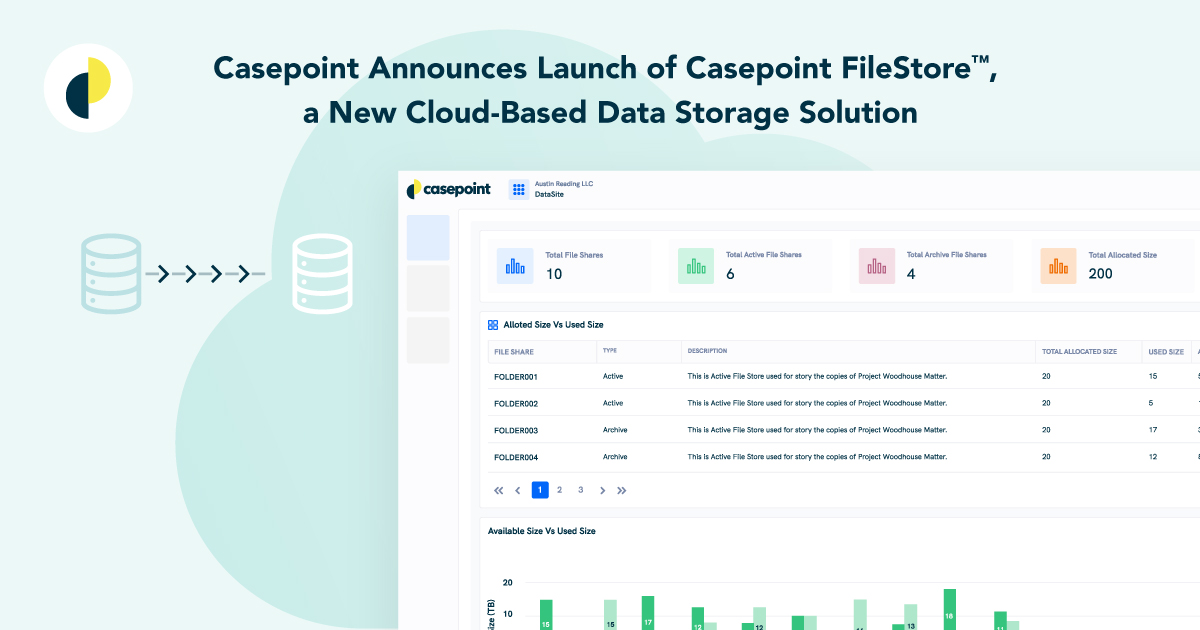 Casepoint Announces Launch of Casepoint FileStore, a New CloudBased